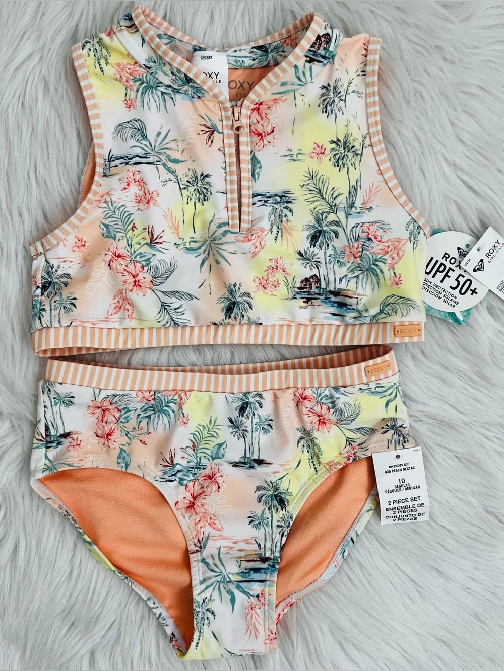 NWT! Girls North Shore Tankini Hawaiian Print Hipster Two-Piece Swimsuit Sz 10